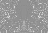 Fotobehang Swirl Pattern Grey | XXL - 312cm x 219cm | 130g/m2 Vlies