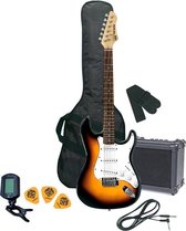 (9-delige set) - Elektrische gitaar RC-100 - guitar pack 3-Tone Sunburst - Stratocaster