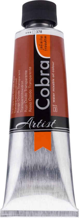 Tube en aluminium avec peinture à l'huile Cobra "Artist" "Transparent Oxide Red" 378 brun.
