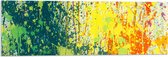 Acrylglas - Gele, Groene en Oranje Vlekken - 90x30 cm Foto op Acrylglas (Wanddecoratie op Acrylaat)