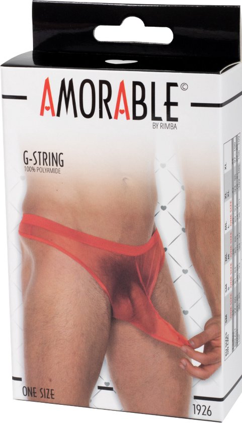 Amorable by Rimba - Erotische String - Transparante Heren Slip Met Penis  Slurf - Rood... | bol.com