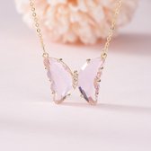 Fashion jewelry|Dames Ketting|Valentijns cadeau| gift|verrassing|Pink|Vlinder