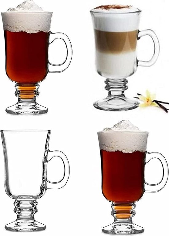 PLATINUX Coffee glasses with motif max. 280 ml set of 6-piece glass