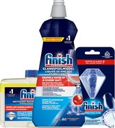 Finish Hygiene Machinereiniger Lemon & Finish Glansspoelmiddel Regular 400ml & Finish Glans Protector