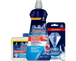 Finish Hygiene Machinereiniger Lemon & Finish Glansspoelmiddel Regular 400ml & Finish Glans Protector