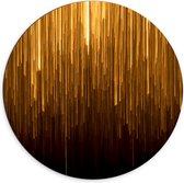 Dibond Muurcirkel - Abstracte Gouden Strepen - 70x70 cm Foto op Aluminium Muurcirkel (met ophangsysteem)