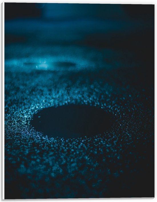 PVC Schuimplaat- Abstracte Blauwe Lichtpuntjes - 30x40 cm Foto op PVC Schuimplaat