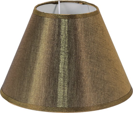 HAES DECO - Lampenkap - Modern Chic - groen / goudkleurig rond - formaat Ø 25x16 cm, voor Fitting E27 - Tafellamp, Hanglamp