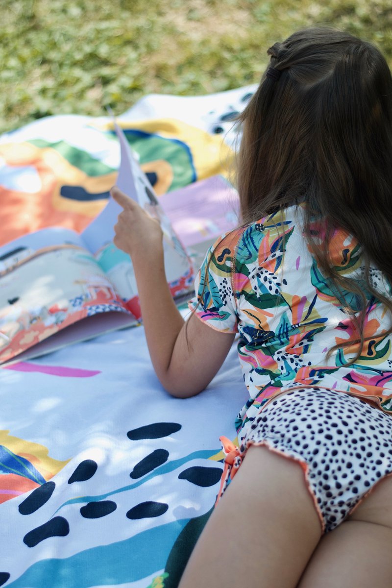 Ducksday - UV shirt - Zwemset - omkeerbare bikinibroek - voor meisjes - UPF 50+ - Tweedelig - sneldrogend - Moana - 8 jaar — afbeelding 4