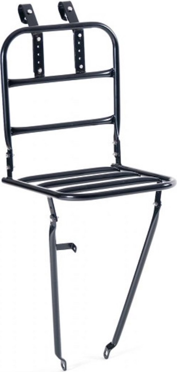 Falkx Voordrager fiets - mat zwart - 30x30 cm - stevige 16 mm buis - universele montage - max 15 kg