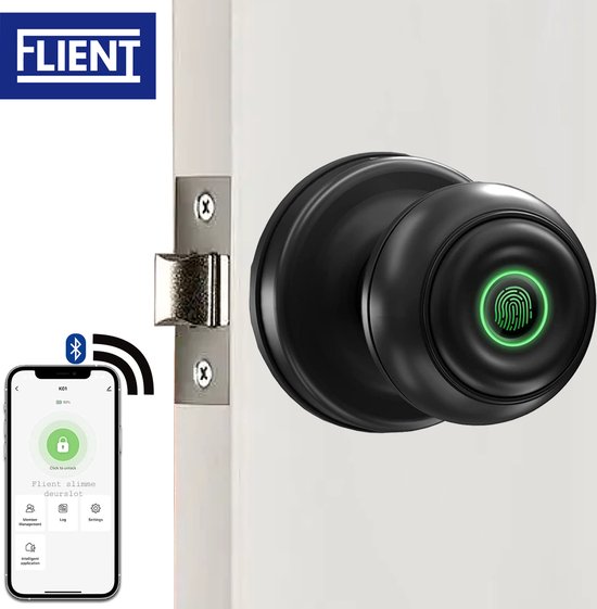 Uitsluiting audit Kinderrijmpjes Flient® Slimme Deurslot - Smart Doorlock - Deurknop Met Vingerafdruk - Met  App -... | bol.com