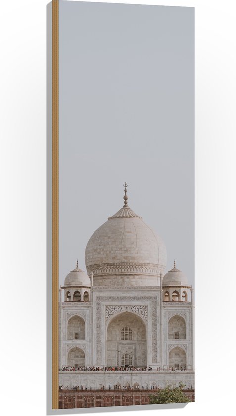 Hout - Taj Mahal - India - 40x120 cm - 9 mm dik - Foto op Hout (Met Ophangsysteem)