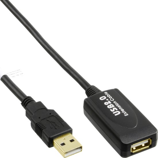 InLine actieve USB naar USB verlengkabel - USB2.0 - tot 0,5A - 7,5 ...