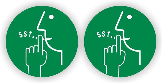 Stilte ruimte pictogram sticker set 2 st. groen