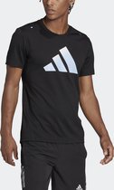 adidas Performance Run Icons 3 Bar Logo T-shirt - Heren - Zwart - S