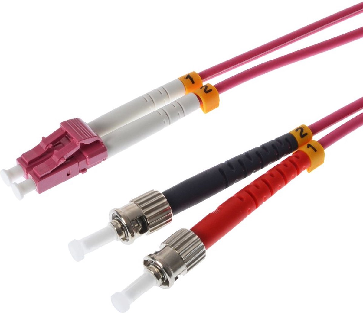 Helos 3m OM4 LC/ST Glasvezel kabel 2x ST Violet