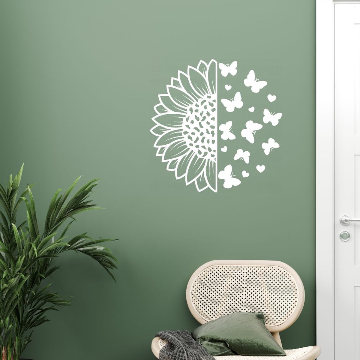 Supzone 47 x 31.5 Tuin Bloemen Muurstickers Zwart Madeliefje Wildflower Muurstickers Moderne Bloemen Muur Art Decor Slaapkamer Woonkamer Home Office Volwassen Muur Decor