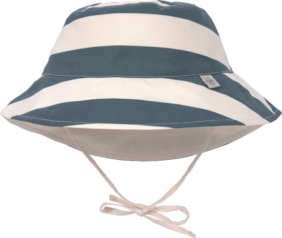 Lässig Hat Chapeau de soleil avec protection UV Splash & Fun Block Stripes, laiteux/bleu, 07-18 mois. Taille 46/49
