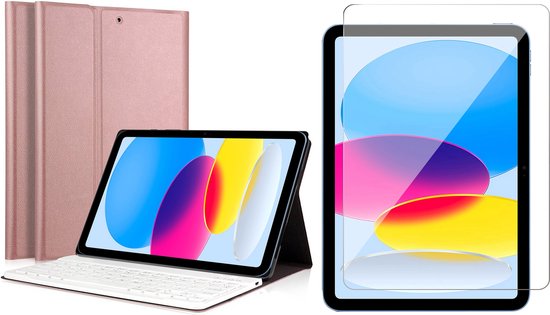IPad 10e Generatie Toetsenbord Hoes 10.9 Inch 2022 - Afneembaar Folio Met Bluetooth, Roze