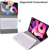 Hoes met toetsenbord geschikt voor iPad Pro 12.9 - 2018 / 2020 / 2021 / 2022 - Keyboard Book Case Cover Hoesje Rosegoud
