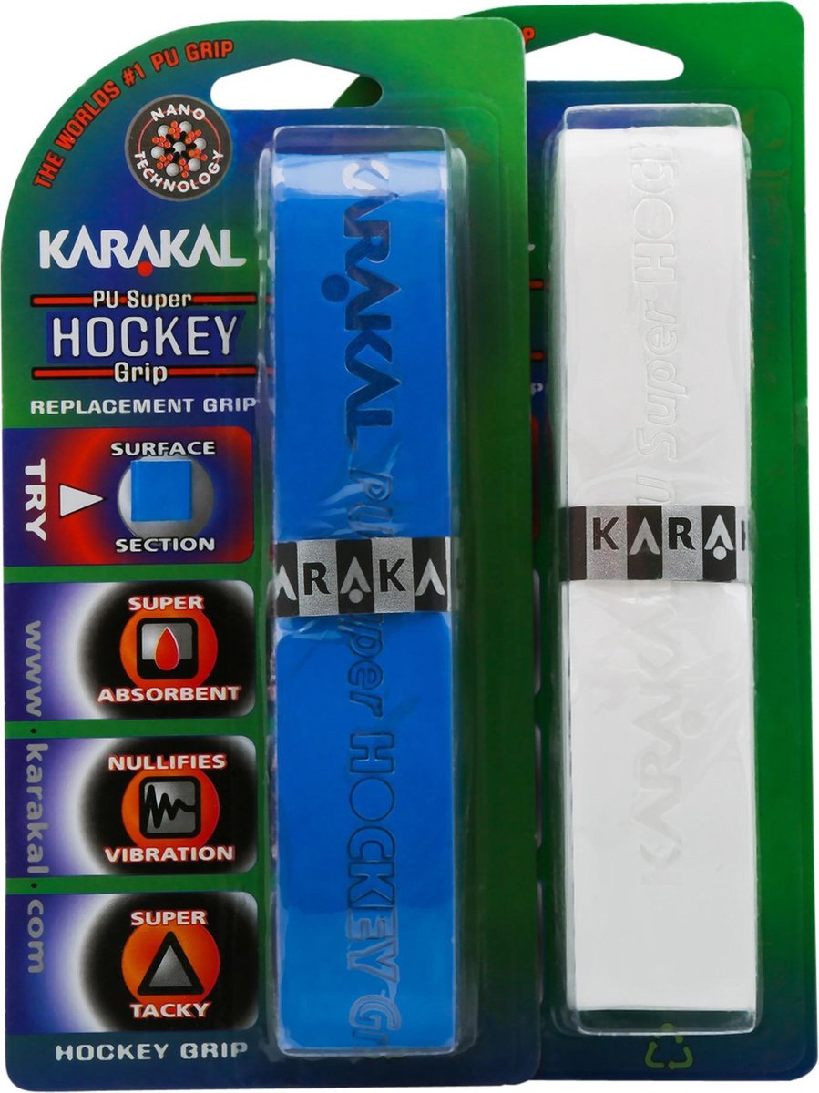 karakal grips - 2 stuks - wit en blauw - Karakal