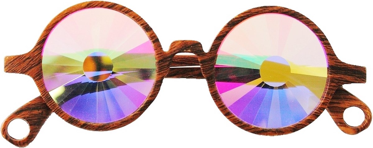 LOUD AND CLEAR® - Caleidoscoop Bril - Spacebril - Space Bril - Festival Bril - Premium - Hout