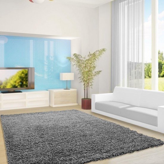 Life Vloerkleed - 200x290cm - Grijs - Hoogpolig