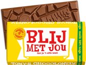 Tony's Chocolonely Chocolade Reep Melk Noga "Blij met jou"- Vaderdag Cadeau - Geschenk voor Man en Vrouw - 1 x 180 Gram