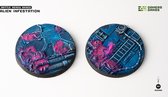 Alien Infestation Bases Pre-Painted (2x 60mm Round )
