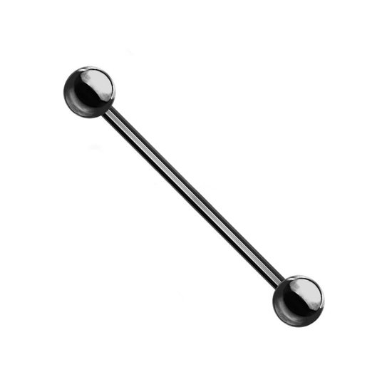 Industrial piercing titanium zwart 38 mm