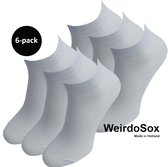 WeirdoSox Chaussettes baskets sans couture en Bamboe Wit - Anti sueur - Anti bactérien - Femme et homme - 6 Paires - Taille 39/42
