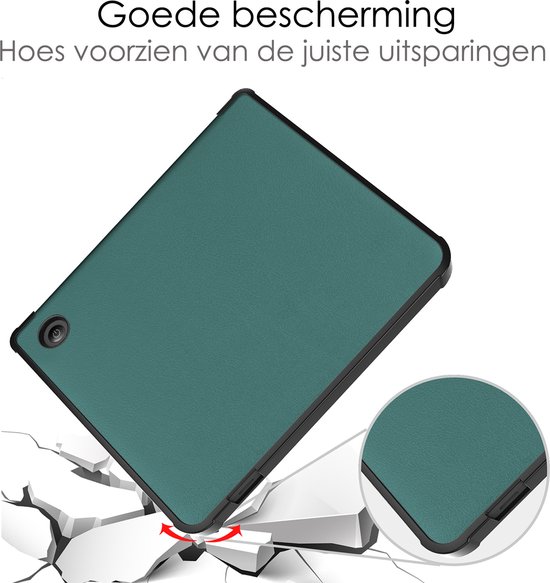 Hoes Geschikt voor Kobo Sage Hoesje Bookcase Cover Book Case Hoes Sleepcover Trifold - Donkergroen van CaseBuddy — afbeelding 4