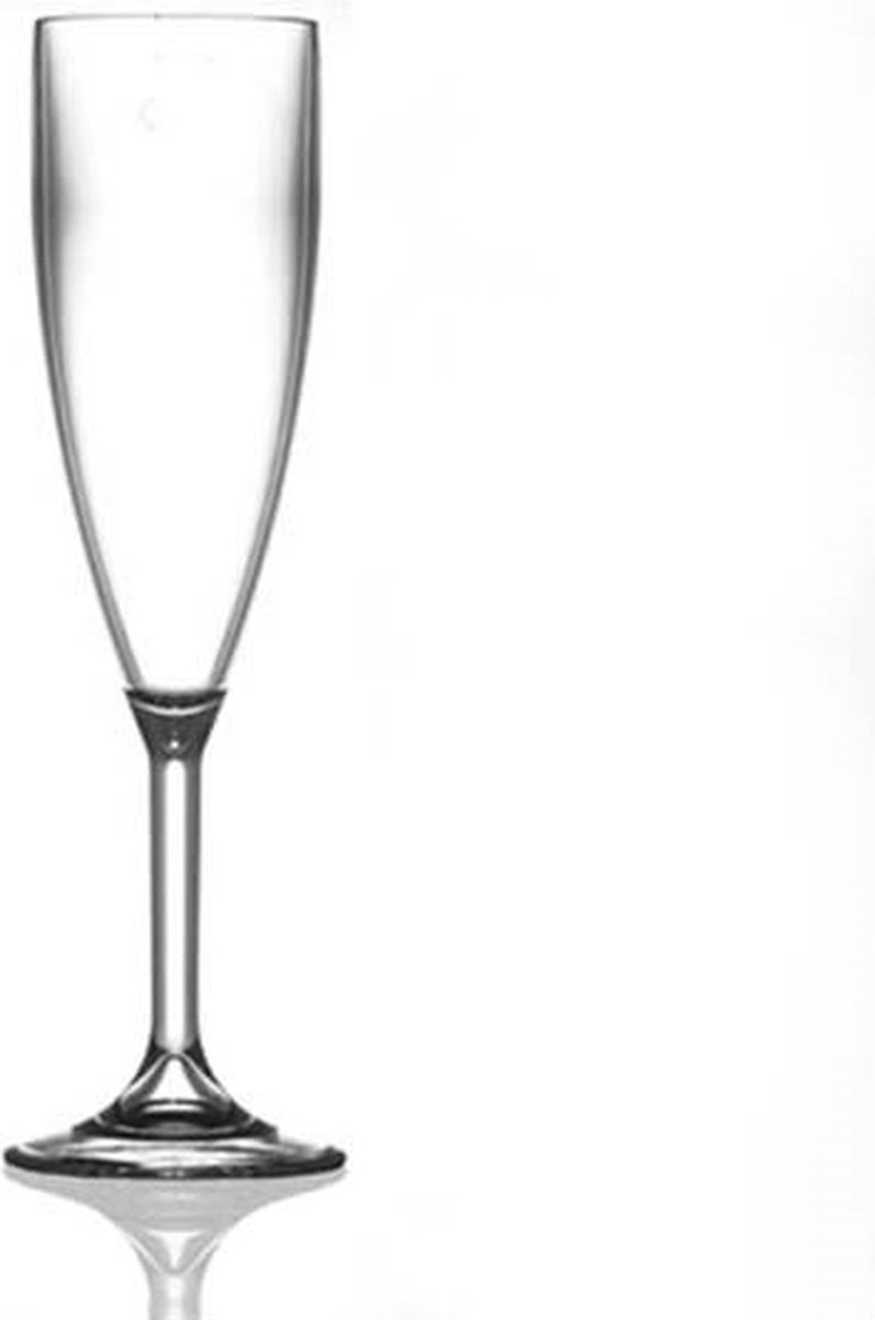 Set Onbreekbare Glazen 6x Champagneglas 19cl en 6x Bierglas 30cl stapelbaar