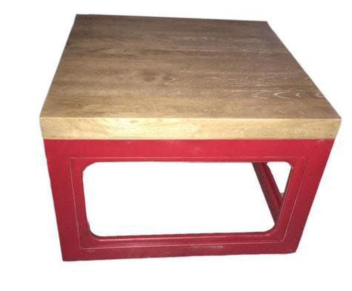 Fine Asianliving Japandi Salontafel Rood Massief Hout B65xD65xH45cm Chinese Meubels Oosterse Kast