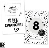Kaartenset (25 stuks) | Hoogtepunten Zwangerschap | Buikfoto | Suede design mijlpaal kaarten