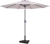 VONROC Premium Stokparasol Recanati Ø300cm – Incl. parasolvoet & beschermhoes - Ronde parasol - Kantelbaar – UV werend doek - Beige