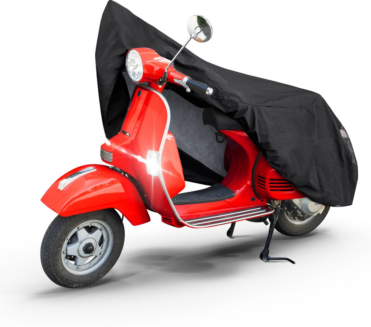 Motorfietsgarage Scooter maat S, afdekzeil PVC - 185x90x110cm zwart, afdekzeil motorfiets, afdekzeil motorfiets waterdicht, afdekzeil motorfiets bescherming