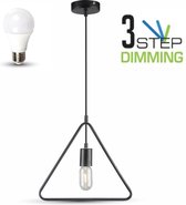 Geometrische hanglamp triangel - kleur zwart incl. 3 step dimming LED lamp - 2700K - 800 lumen