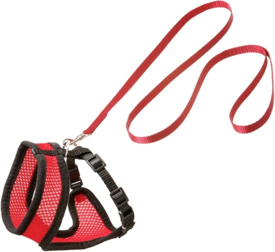 Kittentuig met Lijn Harms Rood/Zwart - Rood - 110 cm x 10 mm