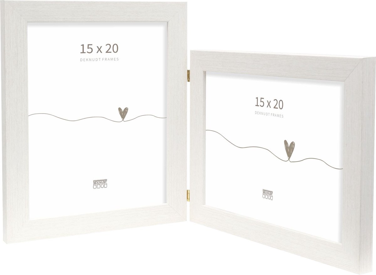Deknudt Frames fotolijst S41VF1 H1V1 - wit - tweeluik - 2x 15x20 cm
