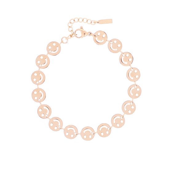 OOZOO Jewellery - rosé goudkleurige armband met smileys - SB-1011