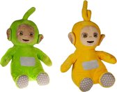 Teletubbies pluche speelgoed set knuffel Laa Laa en Dipsey 30 cm - Speelfiguren set