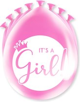 Paperdreams Geboorte Meisje thema Ballonnen - 24x - Roze - Versiering/feestartikelen