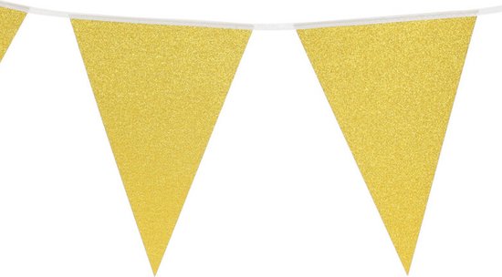 Party verjaardag Vlaggenlijn - papier - glitter goud - 6 m - 25 punt  vlaggetjes | bol.com