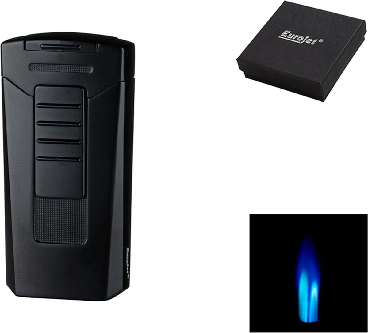 Eurojet Double Jet Flame "Turismo" Aansteker Black / Zwart in Geschenkdoosje