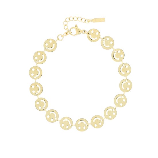 OOZOO Jewellery - goudkleurige armband met smileys - SB-1010