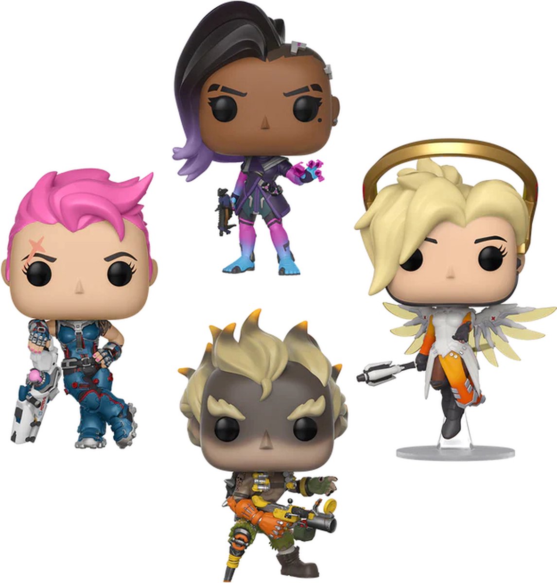Funko Pop! Overwatch 4 Pack GLOWS IN THE DARK Sombra , Zarya