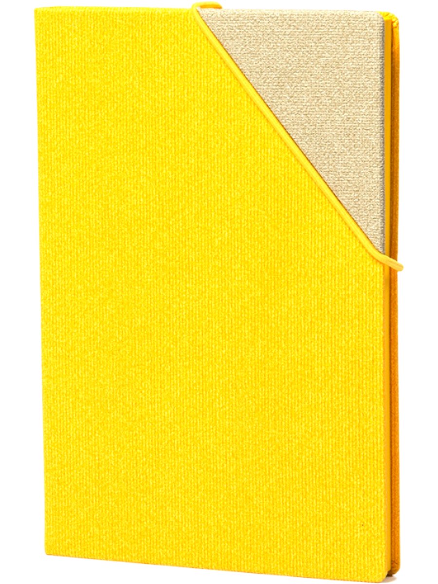 Papacasso Schetsboek - A5 Notitieboek Blanco - Premium Zuurvrij Papier - Deluxe Hardcover - Elastiek - Opbergvak - Geel - Onbeperkte Creativiteit