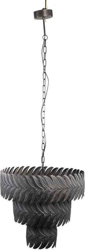 PTMD Harly Hanglamp - H55 x Ø55,5 cm - Metaal - Zwart