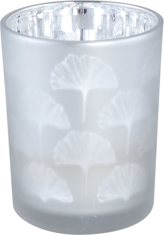 PTMD Mexxy Windlicht - 10 x 10 x 12 cm - Glas - Wit